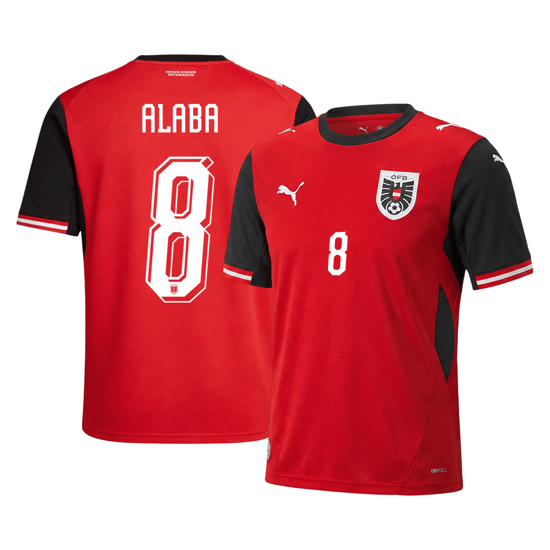 ALABA #8 Austria Mens Home Soccer Jersey World Cup 2026 Red