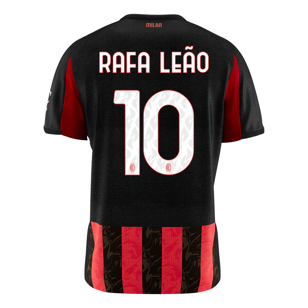 RAFA LEÃO #10 AC Milan Mens Home Soccer Jersey 2025/26 Red&Black [PREMIUM]