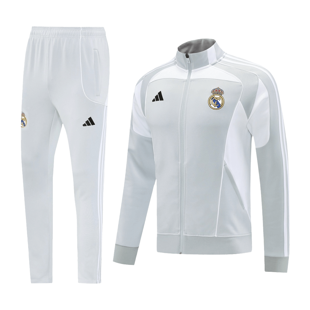 Real Madrid Mens Home Training Tracksuit Kit 2025/26 Gray