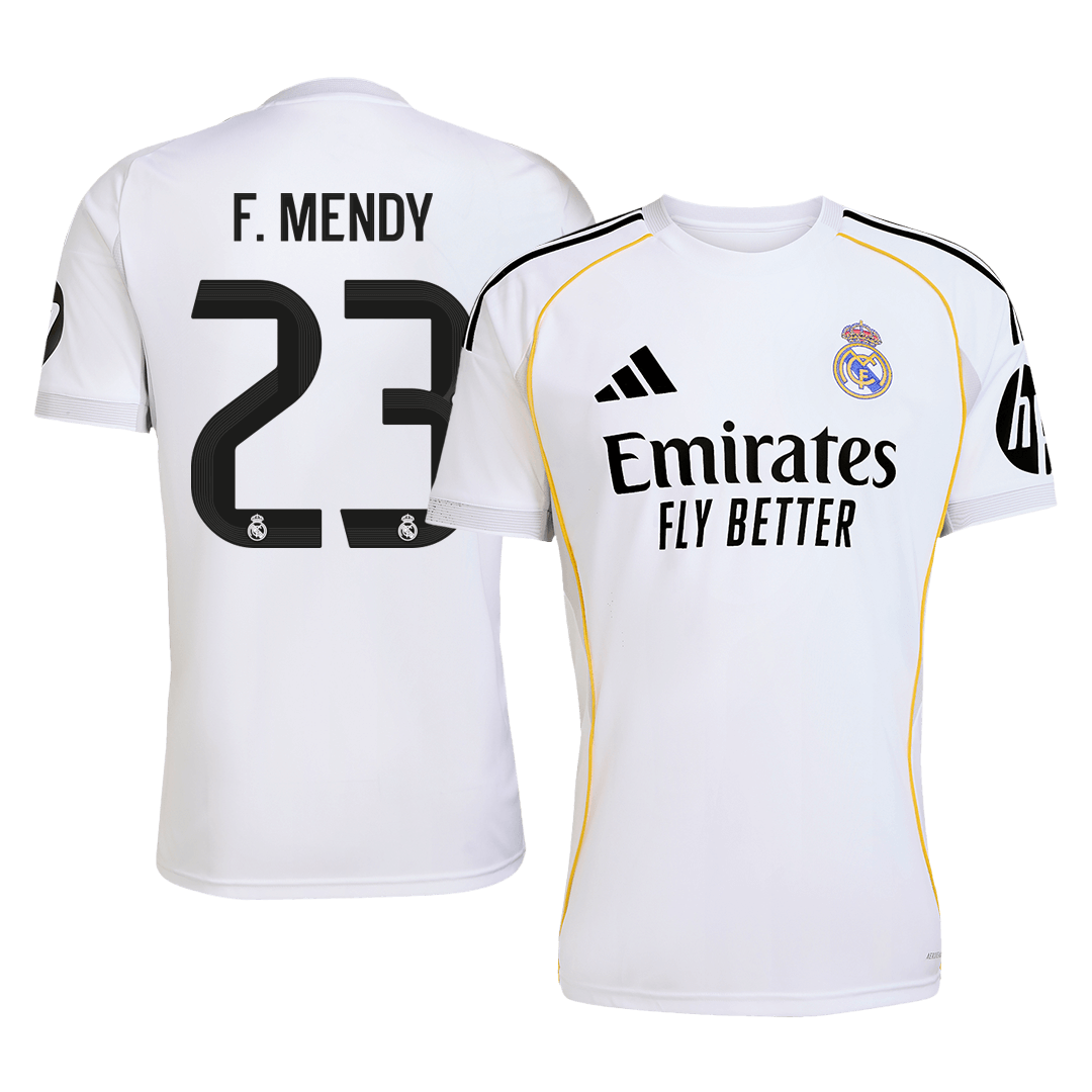 F.MENDY #23 Real Madrid Mens Home Soccer Jersey 2025/26 White [PREMIUM]