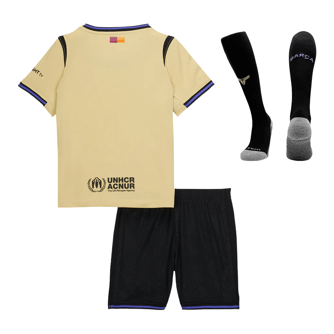 Barcelona Kids Away Soccer Full Set 2025/26 Yellow&Black