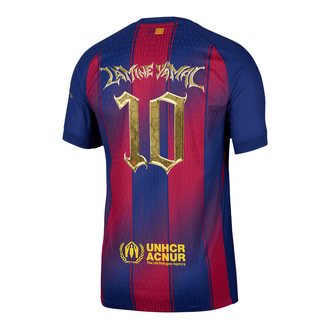 LAMINE YAMAL #10 Barcelona Mens Home Soccer Jersey 2025/26 Red&Blue - Player Version
