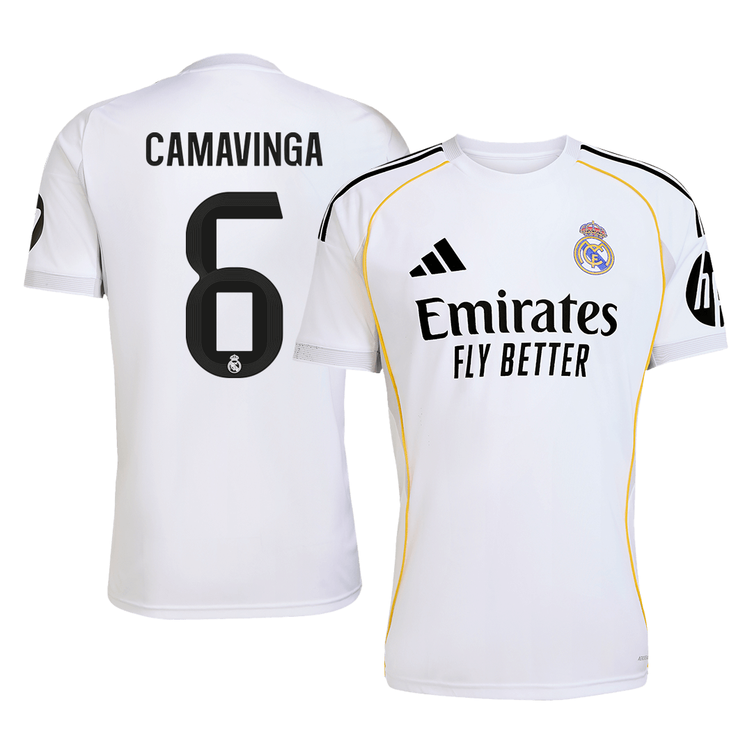 CAMAVINGA #6 Real Madrid Mens Home Soccer Jersey 2025/26 White [PREMIUM]