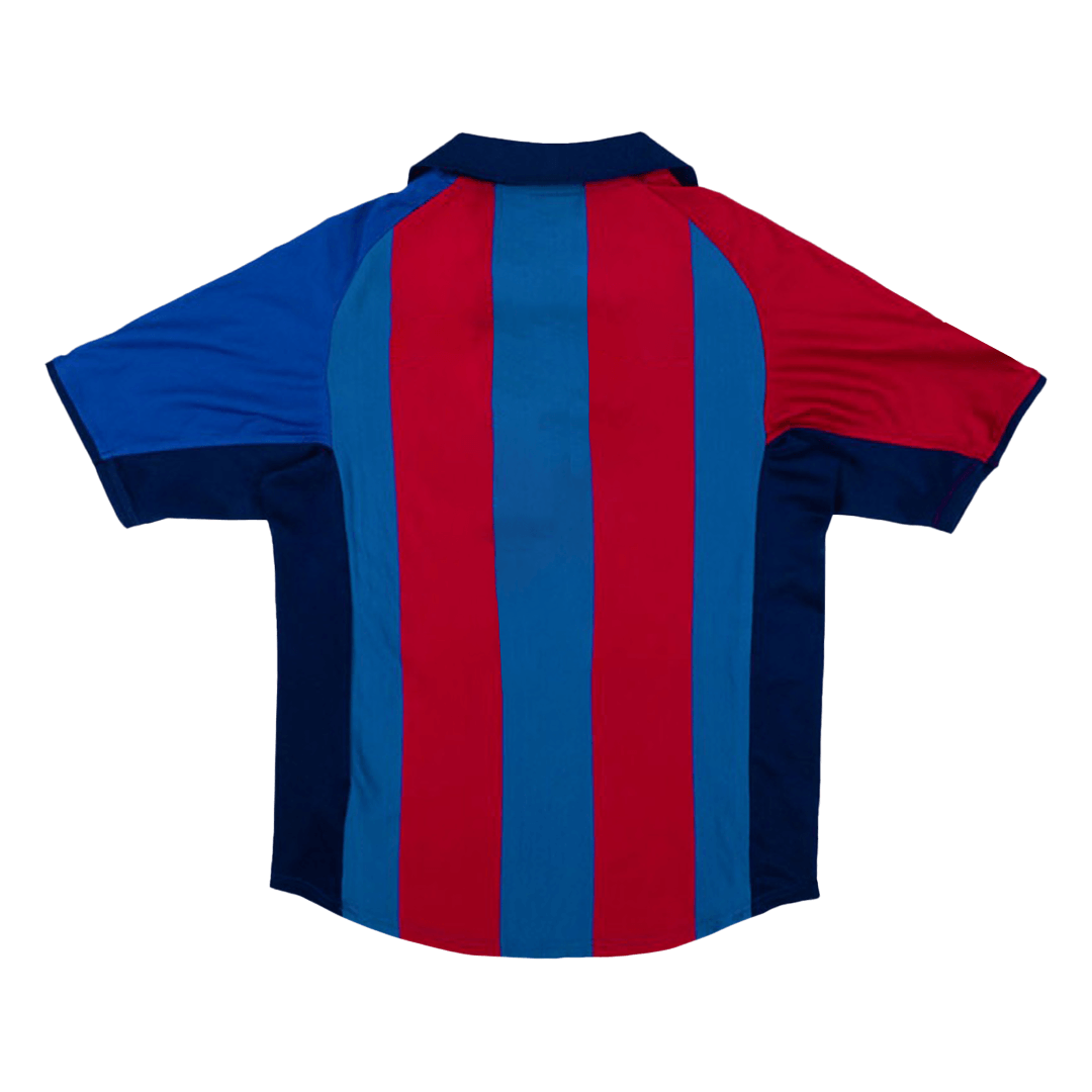 Retro Barcelona Mens Home Soccer Jersey 2001/02 Red&Blue