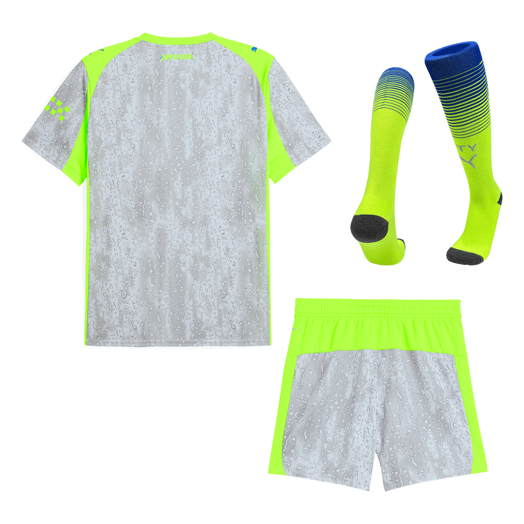 Manchester City Mens Third Away Soccer Full Set 2025/26 Gray