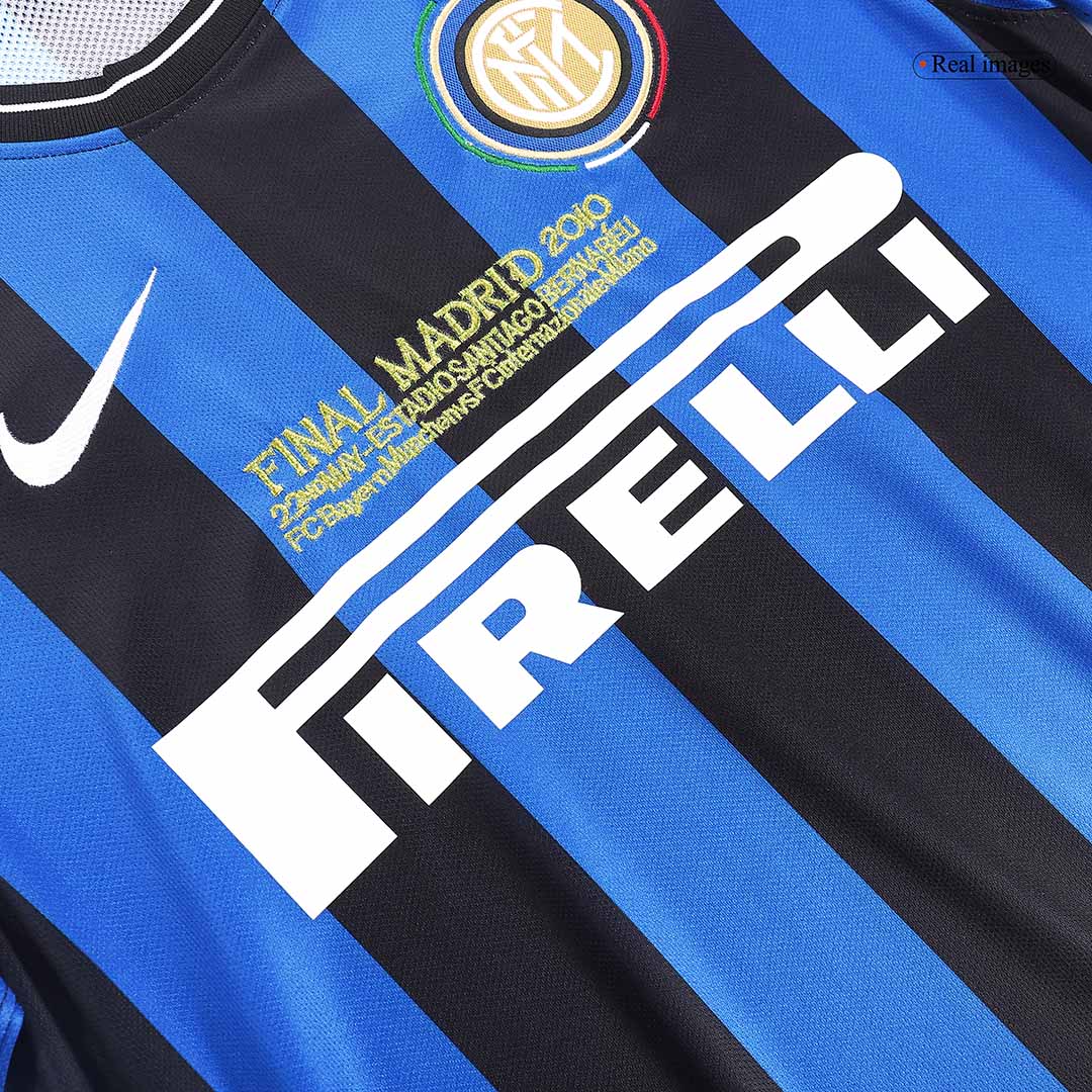 Retro Inter Milan Mens Home Soccer Jersey UCL Final UCL 2009/10 Black&Blue