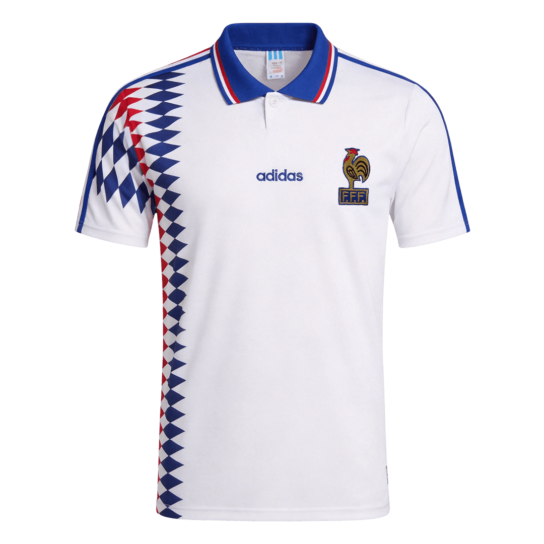 Retro France Mens Away Soccer Jersey 1994 White