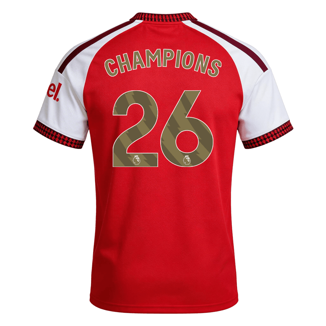 CHAMPIONS #26 Arsenal Mens Home Soccer Jersey 2026/27 Red