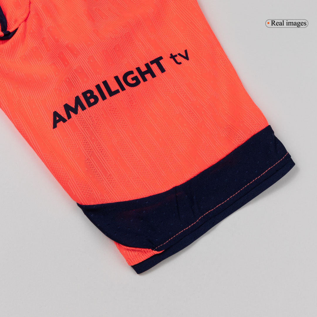F.DE JONG #21 Barcelona Mens Third Away Soccer Jersey UCL 2025/26 Orange - Player Version
