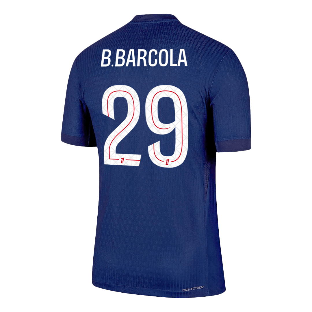 B.BARCOLA #29 PSG Mens Home Soccer Jersey 2025/26 Navy - Player Version
