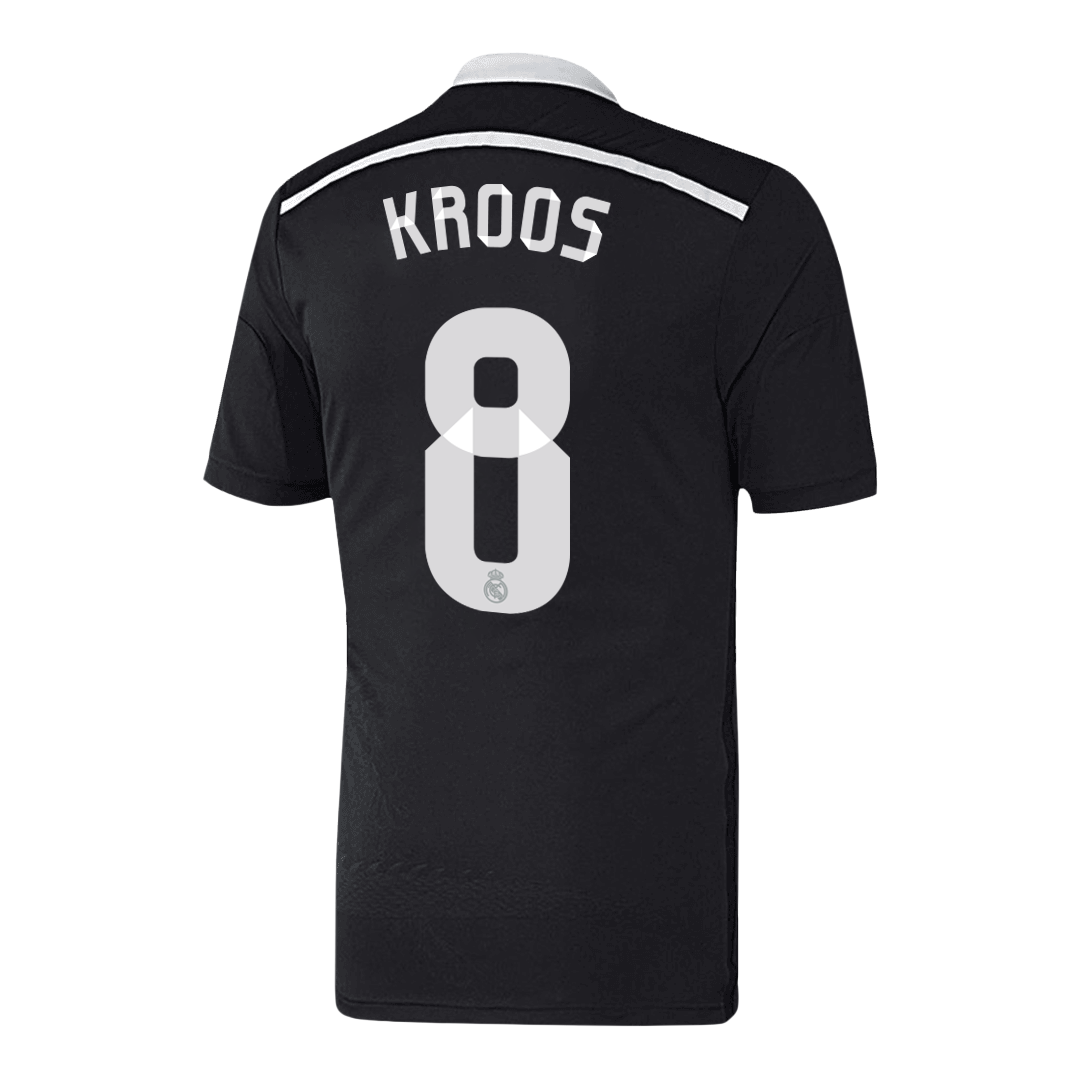 Retro KROOS #8 Real Madrid Mens Third Away Soccer Jersey 2014/15 Black