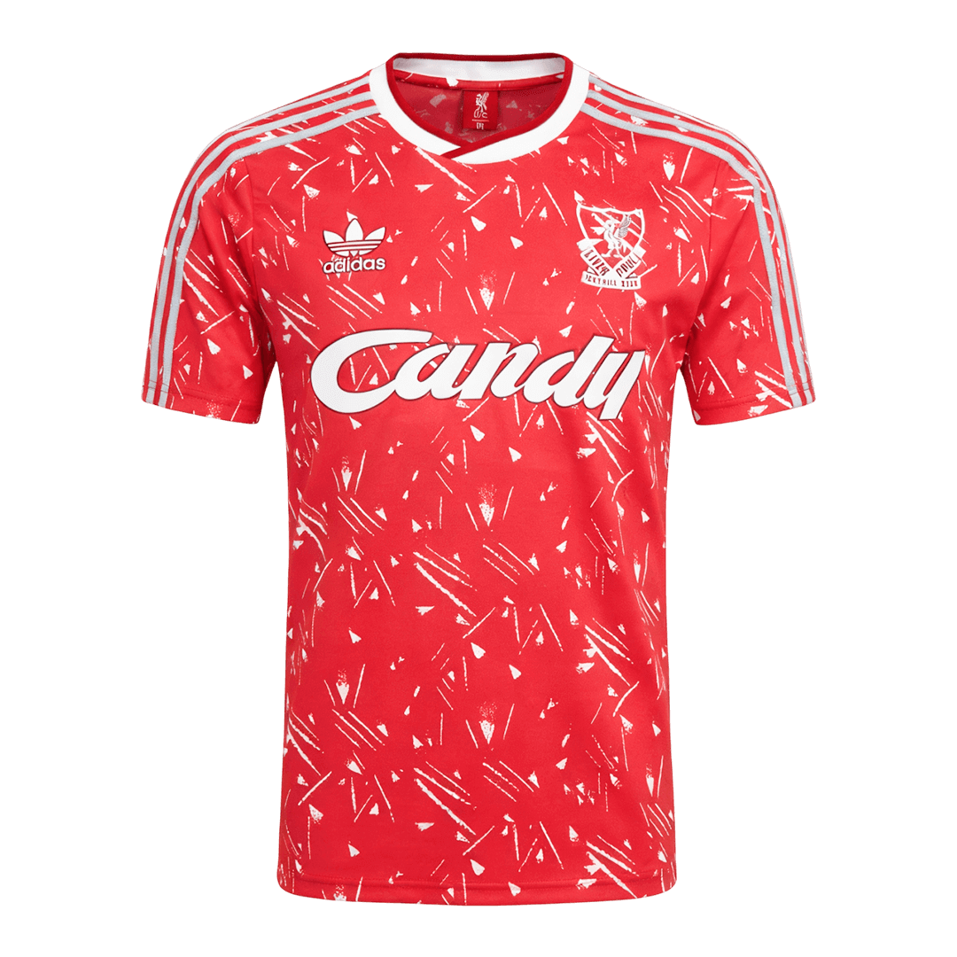 Retro Liverpool Mens Home Soccer Jersey 1989/91 Red