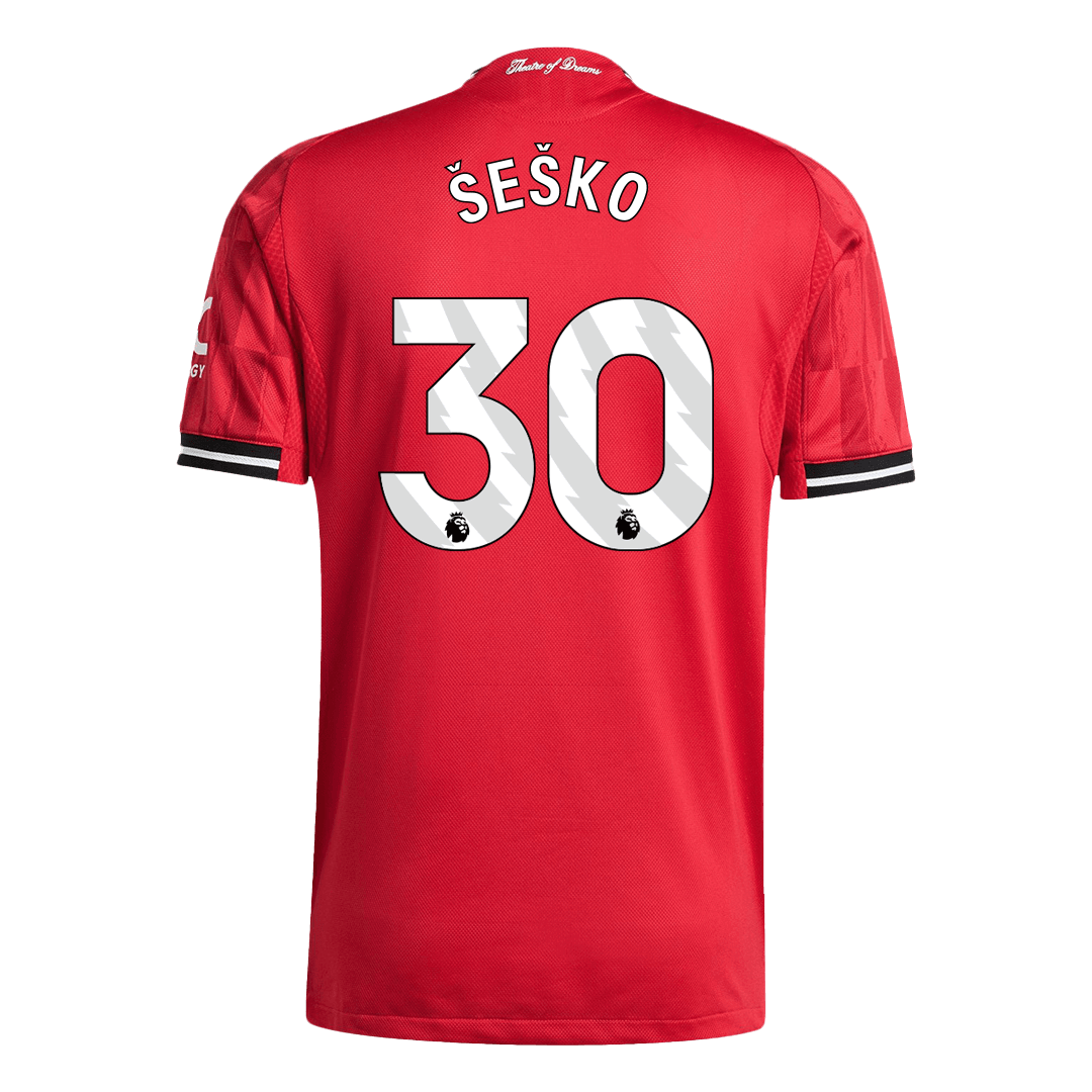 ŠEŠKO #30 Manchester United Mens Home Soccer Jersey 2025/26 Red - Player Version