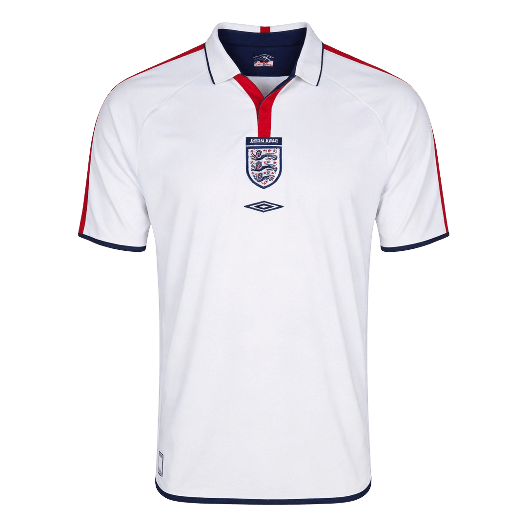 Retro England Mens Home Soccer Jersey 2004 White