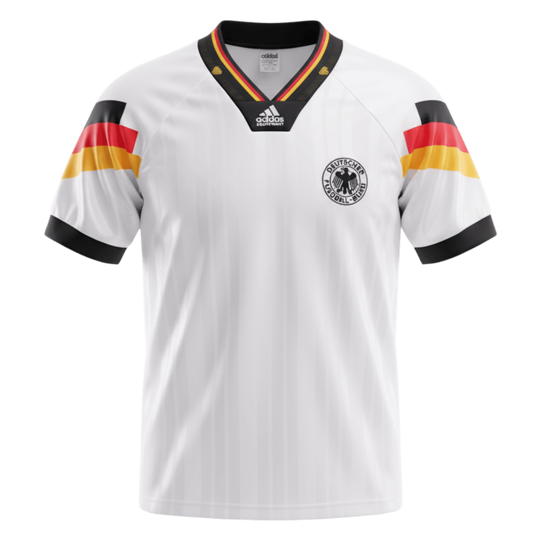 Retro Germany Mens Home Soccer Jersey 1992 White