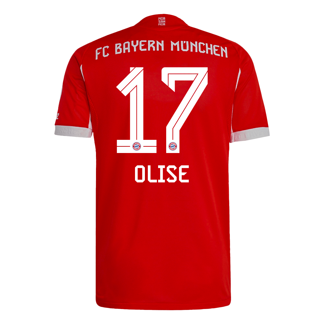 OLISE #17 Bayern Munich Mens Home Soccer Jersey 2025/26 Red - Player Version