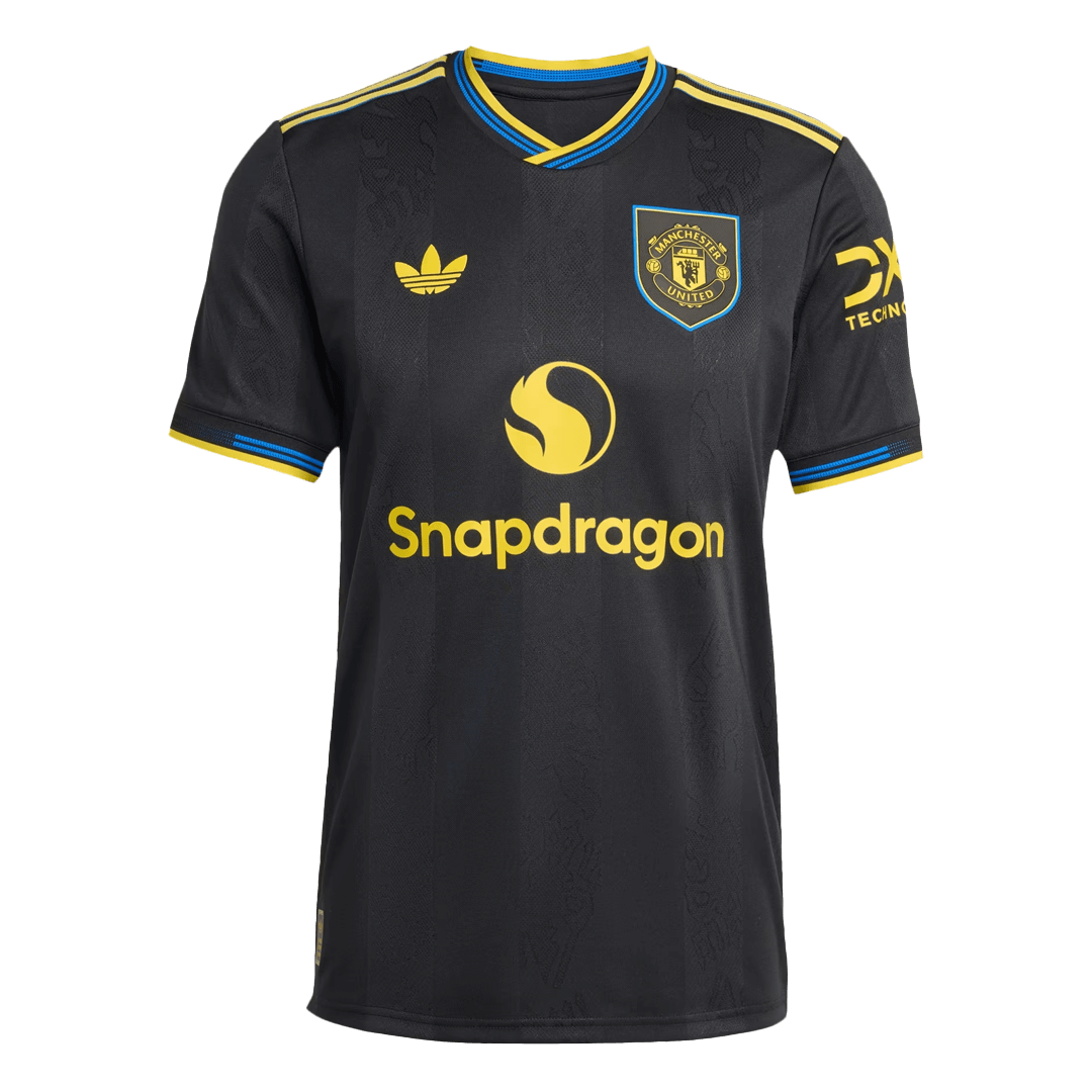 Manchester United Mens Third Away Soccer Jersey 2025/26 Black - Player Version