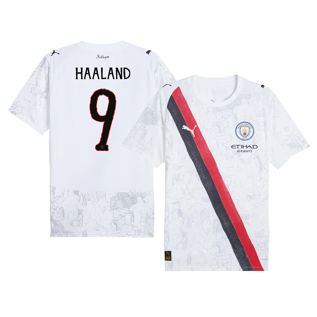HAALAND #9 Manchester City Mens Soccer Jersey World Cup KidSuper 2025/26 White