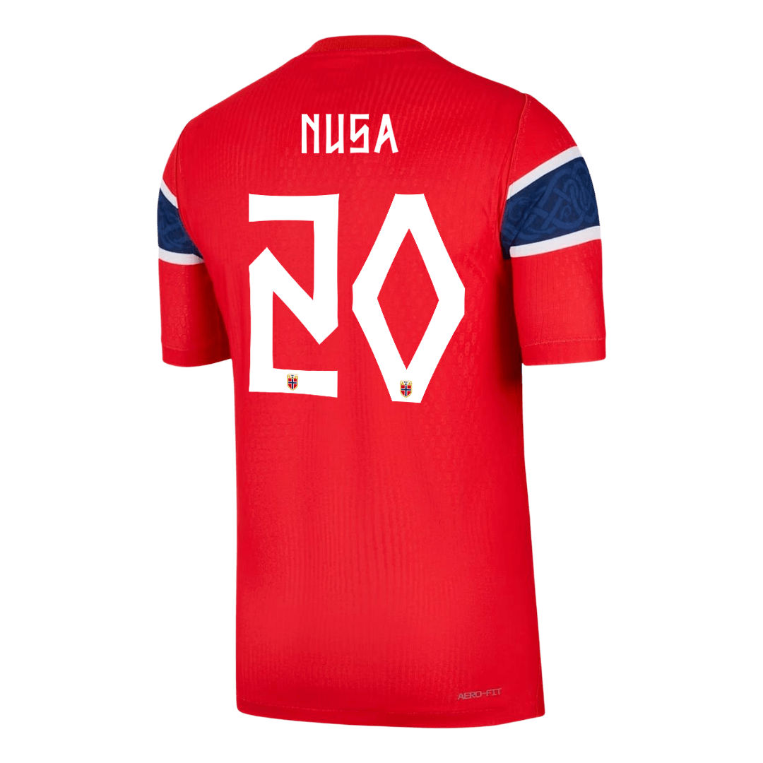 NUSA #20 Norway Mens Home Soccer Jersey World Cup 2026 Red - Player Version