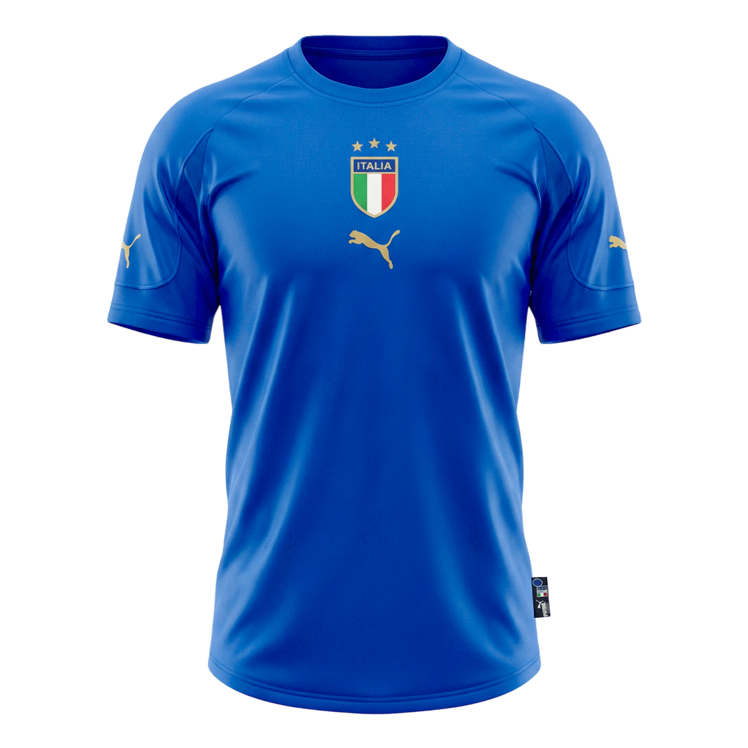 Retro Italy Mens Home Soccer Jersey 2004 Blue