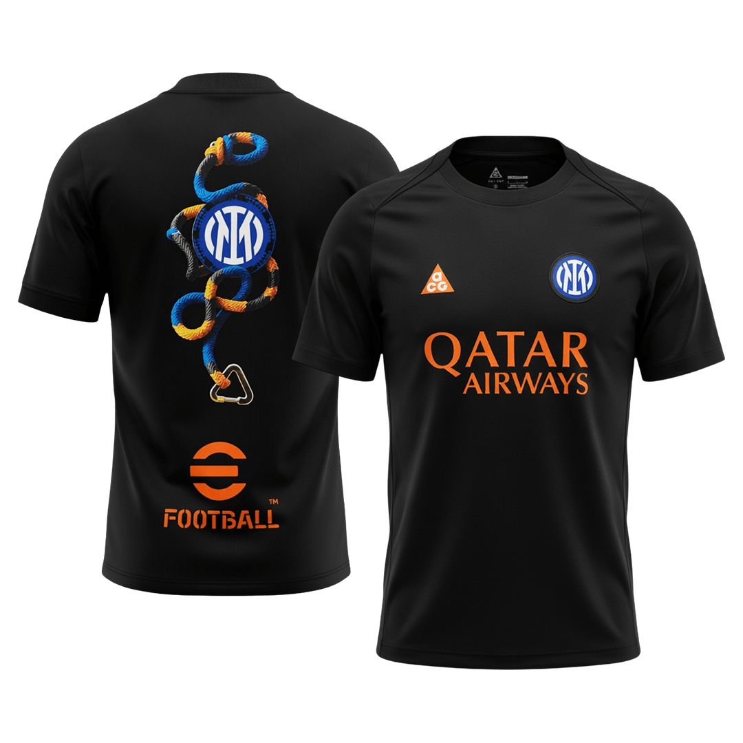 Inter Milan Mens Pre-Match Soccer Jersey 2025/26 Black