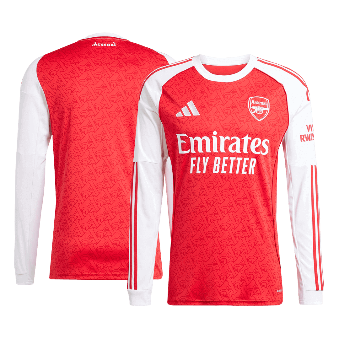 Arsenal Mens Home Long Sleeve Soccer Jersey 2025/26 Red