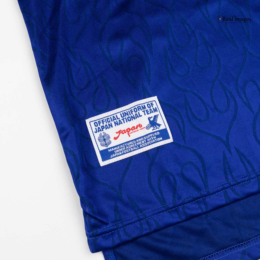 Retro Japan Mens Home Long Sleeve Soccer Jersey World Cup 1998 Blue