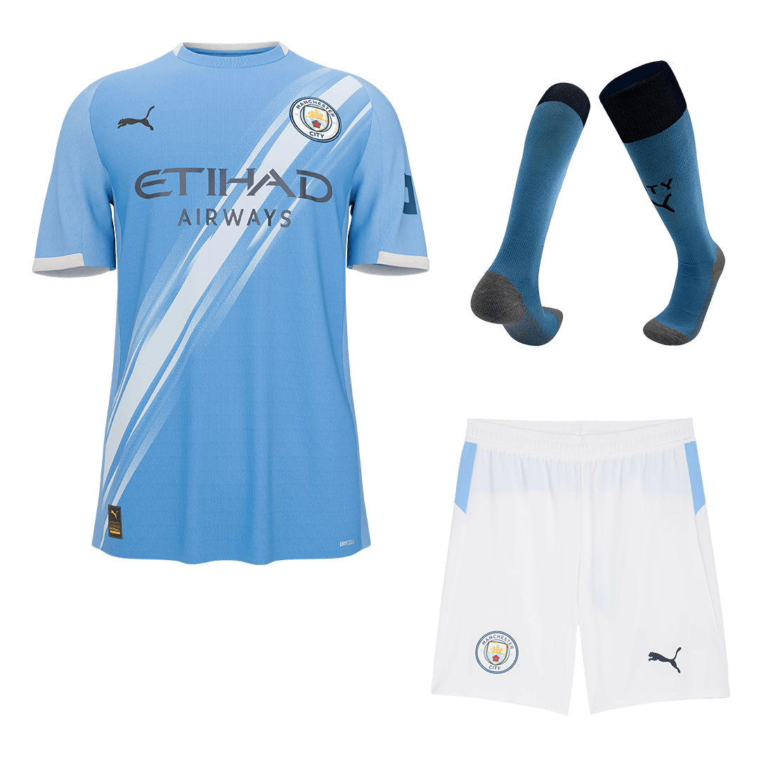 Manchester City Mens Home Soccer Full Set 2025/26 Blue [PREMIUM]