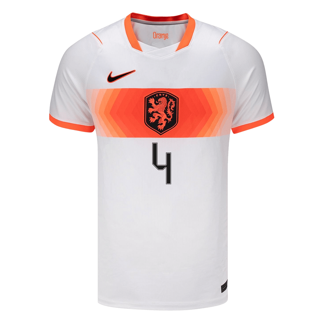 VIRGIL #4 Netherlands Mens Away Soccer Jersey World Cup 2026 White