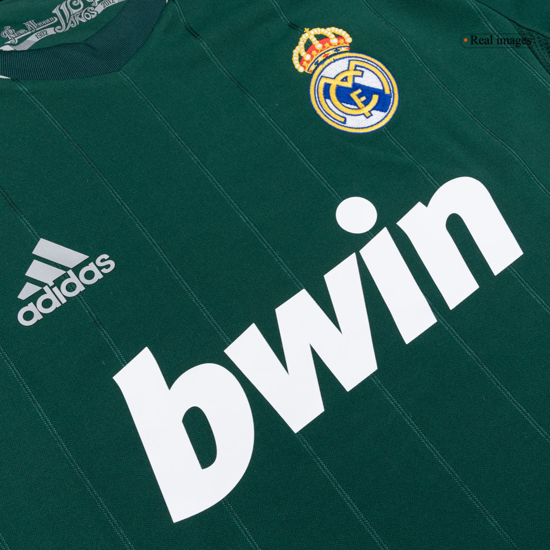 Retro Real Madrid Mens Third Away Long Sleeve Soccer Jersey 2012/13 Green