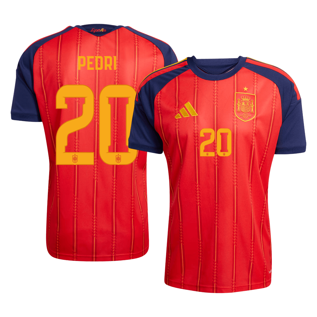 PEDRI #20 Spain Mens Home Soccer Jersey World Cup 2026 Red [PREMIUM]