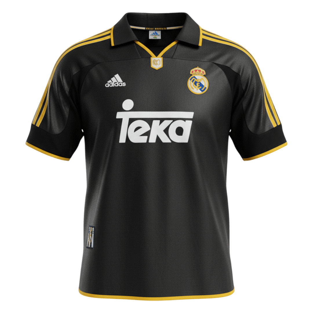 Retro Real Madrid Mens Away Soccer Jersey 1999/01 Black