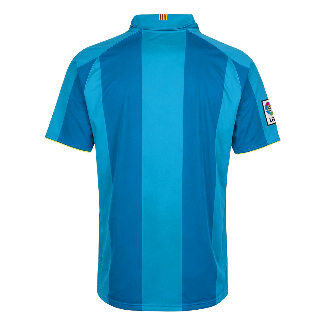 Retro Barcelona Mens Away Soccer Jersey 2007/08 Blue