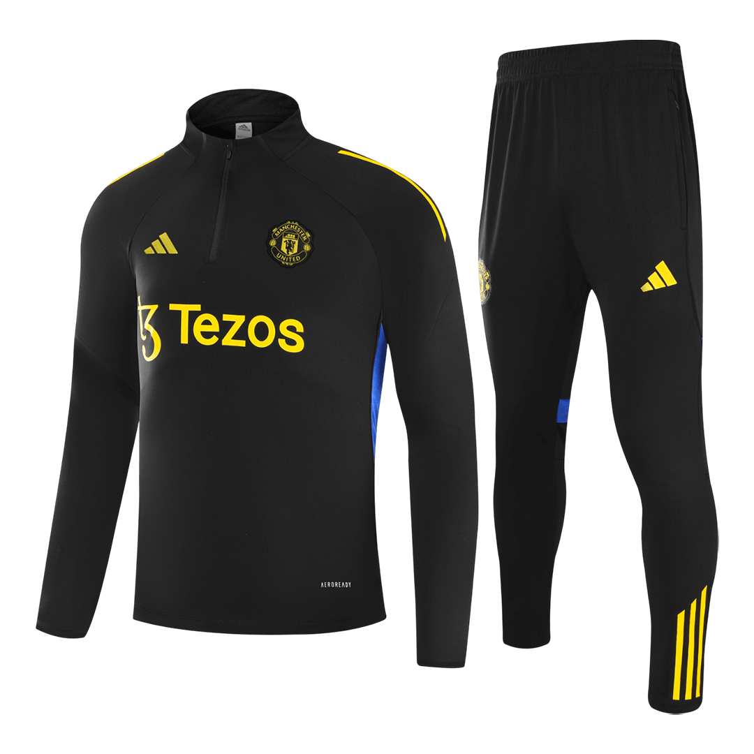 Manchester United Kids Training Tracksuit Kit 2025/26 Black