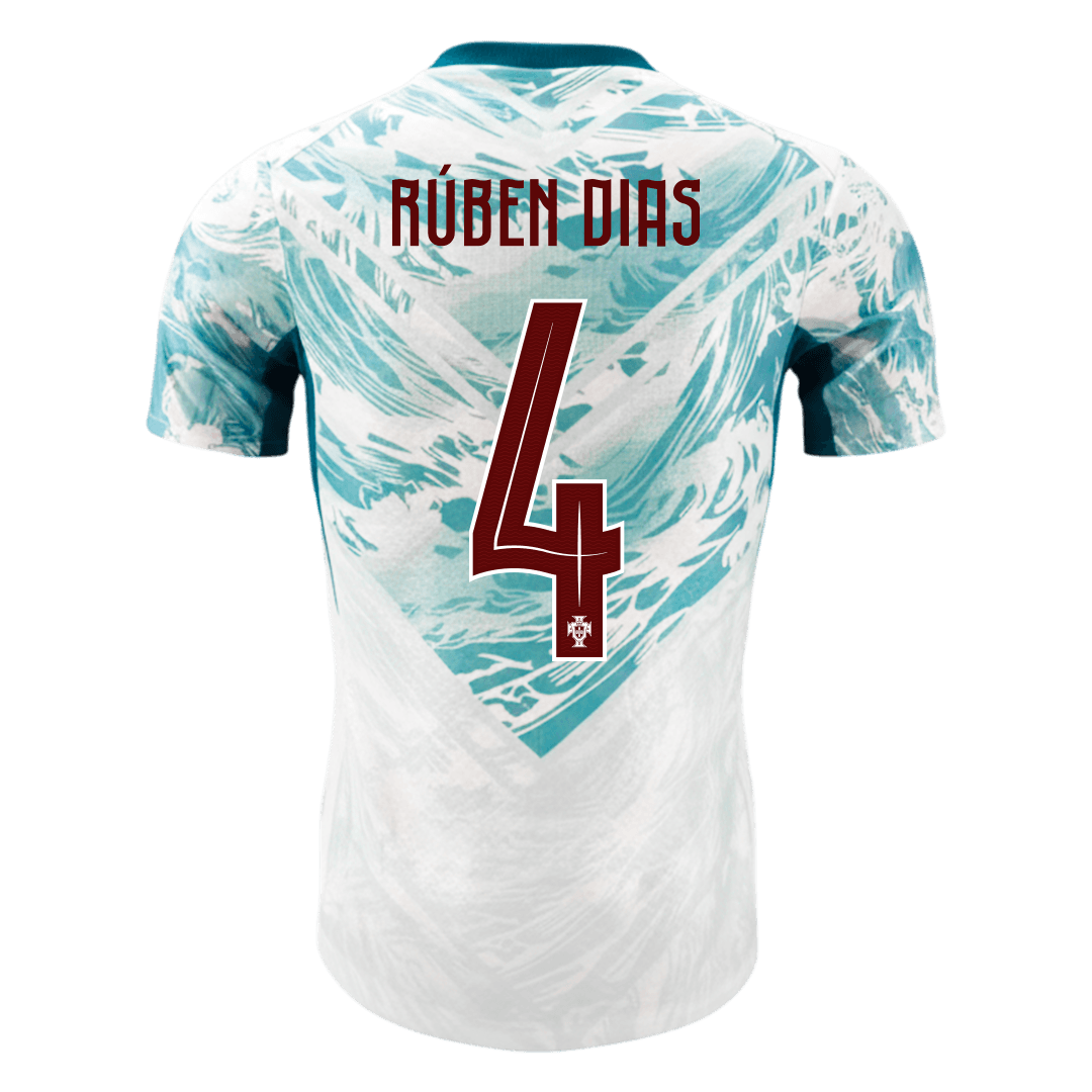 RÚBEN DIAS #4 Portugal Mens Away Soccer Jersey World Cup 2026 White&Green - Player Version