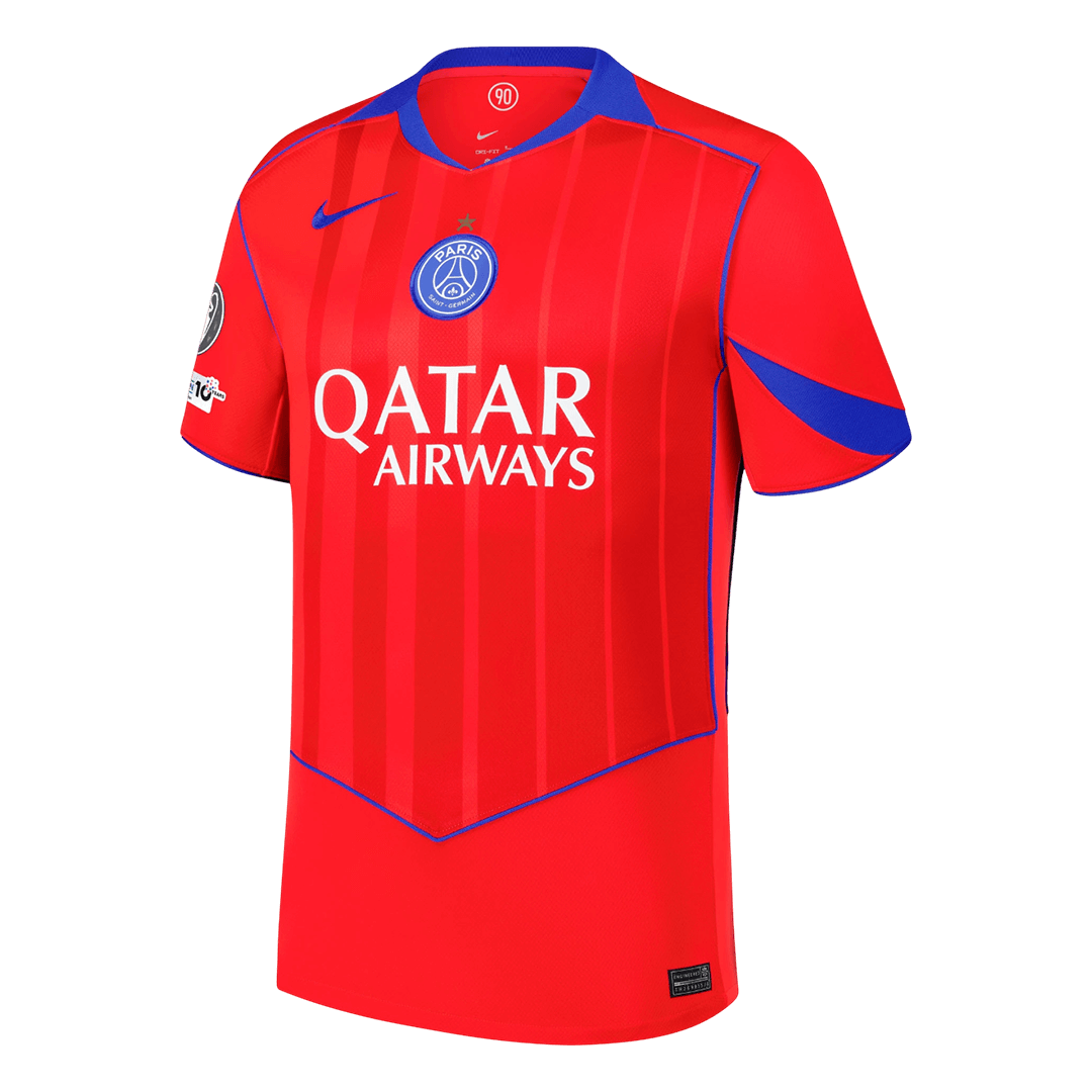 PSG Mens Third Away Soccer Jersey 2025/26 Red
