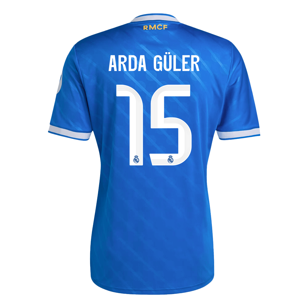 ARDA GÜLER #15 Real Madrid Mens Third Away Soccer Jersey 2025/26 Blue
