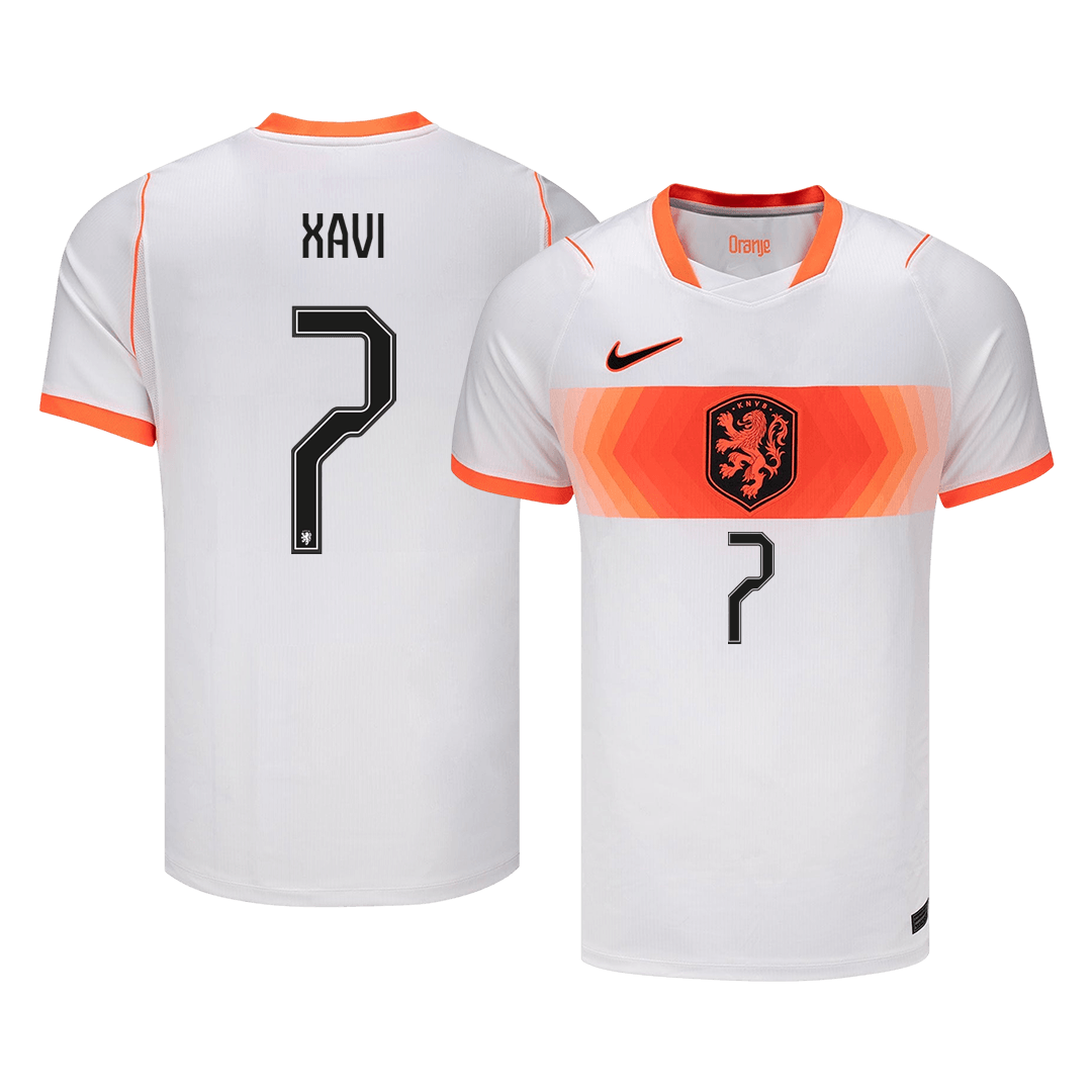 XAVI #7 Netherlands Mens Away Soccer Jersey World Cup 2026 White