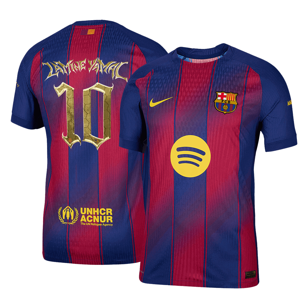 LAMINE YAMAL #10 Barcelona Mens Home Soccer Jersey 2025/26 Red&Blue - Player Version