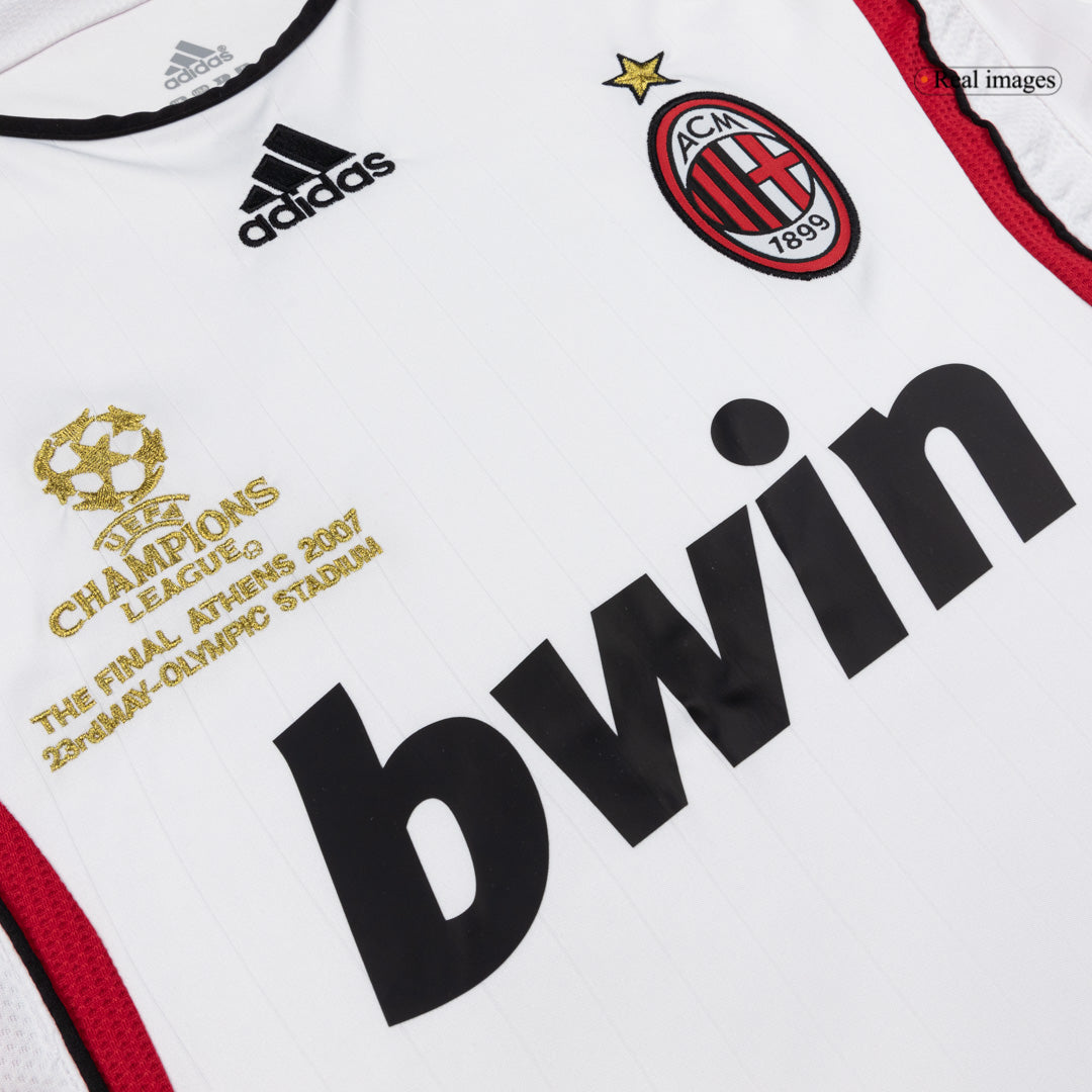 Retro AC Milan Mens Away Long Sleeve Soccer Jersey 2006/07 White