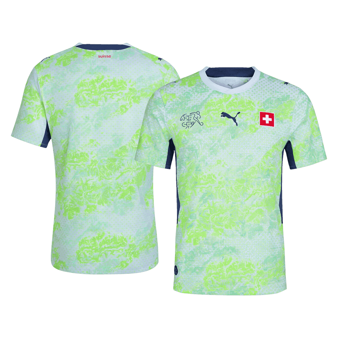 Switzerland Mens Away Soccer Jersey World Cup 2026 Green - Player Version