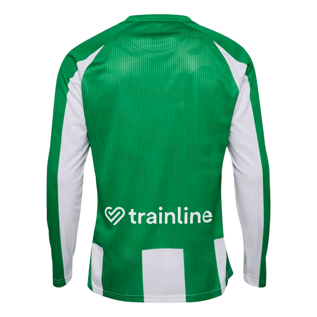 Real Betis Mens Home Long Sleeve Soccer Jersey 2025/26 Green&White