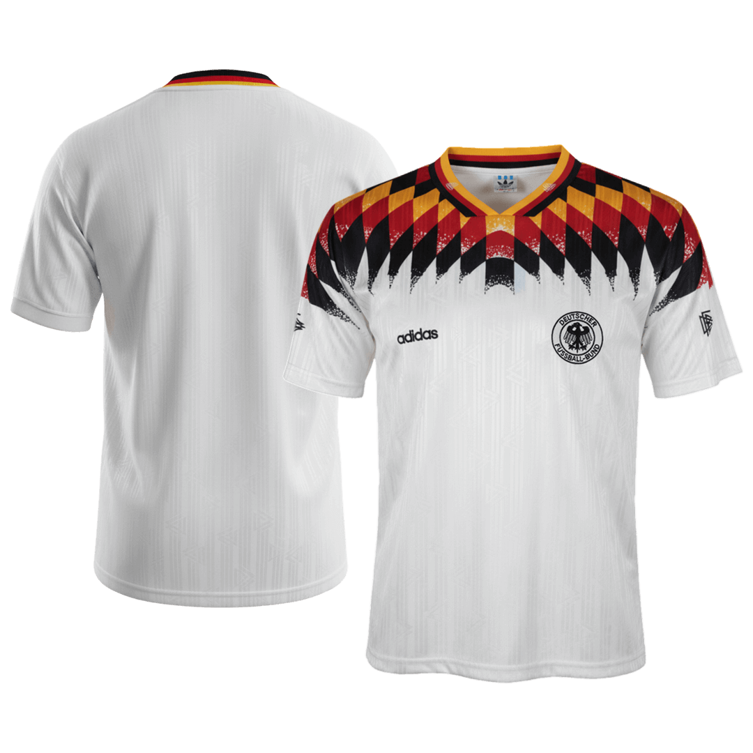 Retro Germany Mens Home Soccer Jersey 1994 White