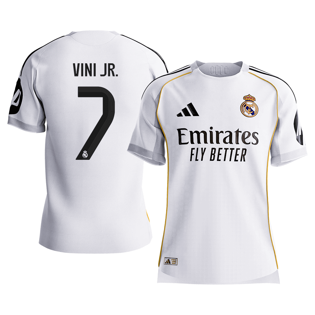 VINI JR. #7 Real Madrid Mens Home Soccer Jersey 2025/26 White - Player Version [PREMIUM]