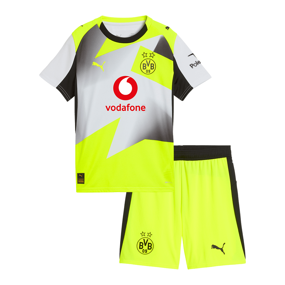 Borussia Dortmund Kids Away Soccer Kit 2025/26 Gray