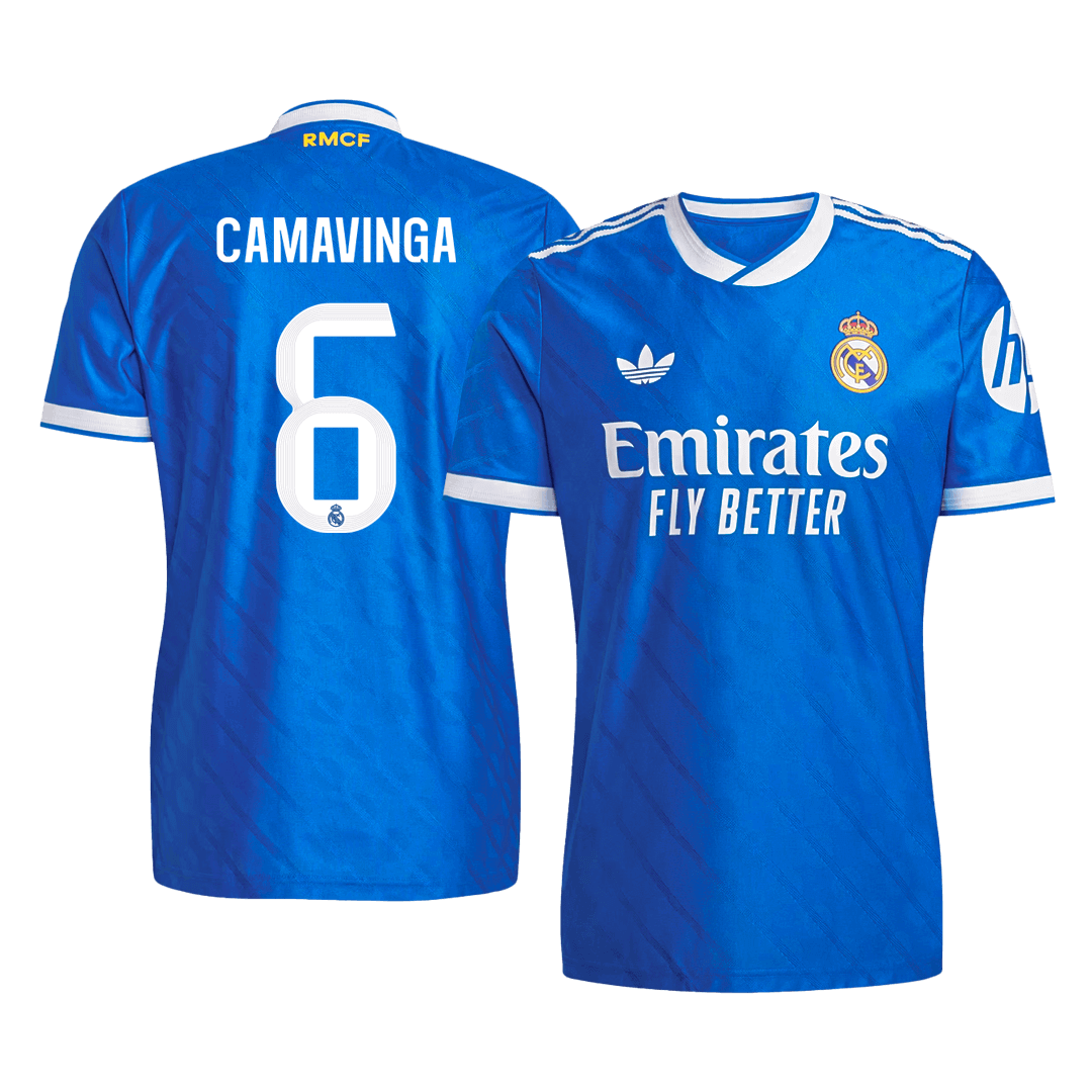 CAMAVINGA #6 Real Madrid Mens Third Away Soccer Jersey 2025/26 Blue - Player Version