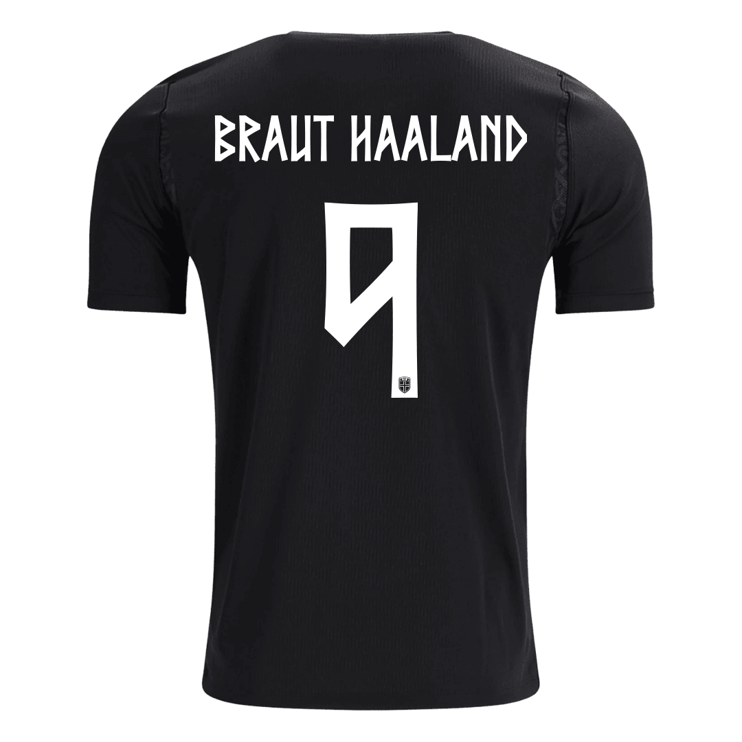 BRAUT HAALAND #9 Norway Mens Away Soccer Jersey World Cup 2026 Black