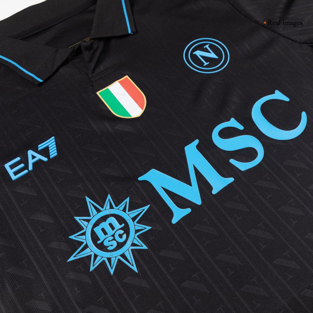 Napoli Mens Third Away Soccer Jersey 2025/26 Black