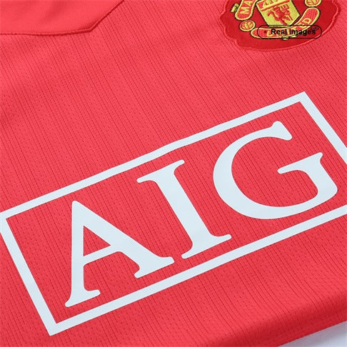Retro Manchester United Mens Home Soccer Jersey 2007/08 Red
