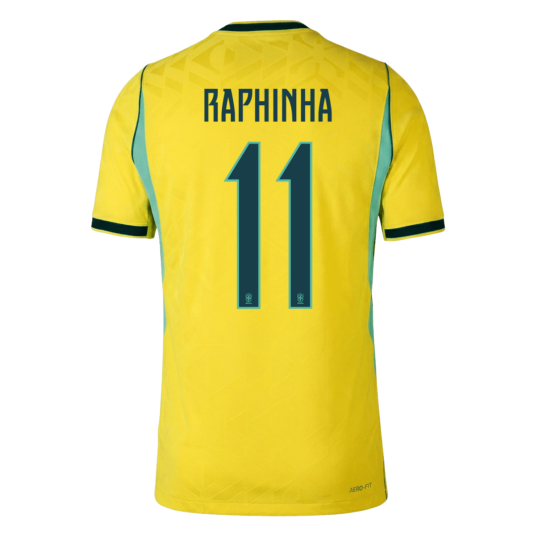 RAPHINHA #11 Brazil Mens Home Soccer Jersey World Cup 2026 Yellow - Player Version